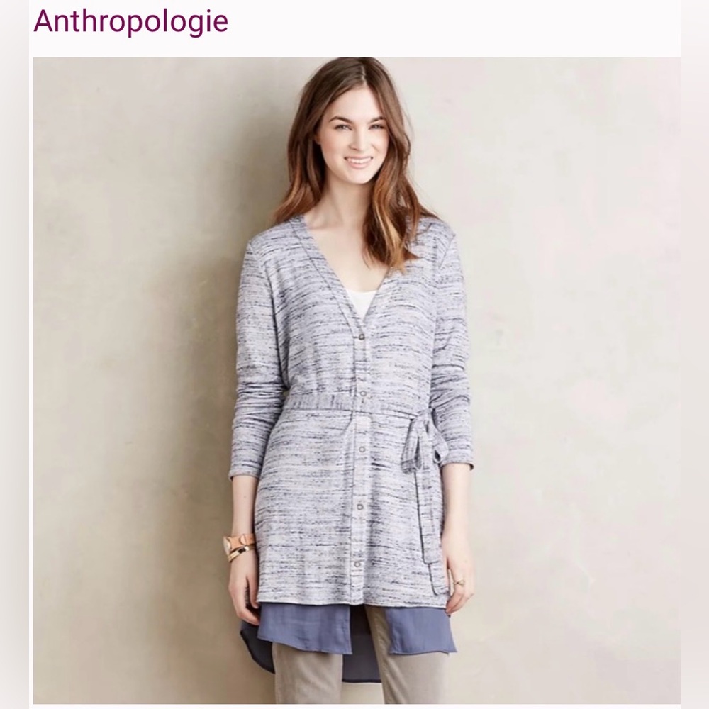 Dolan Left Coast Heathered Blue Open Cardigan